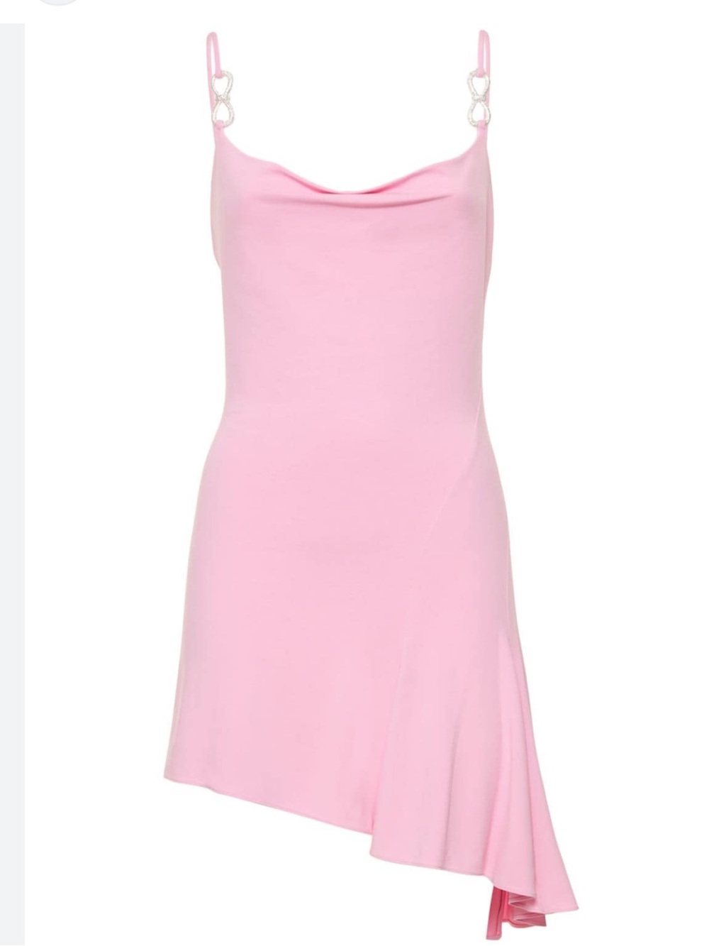MACH & MACH Pink Slip Dress with Chain-Strap Detail